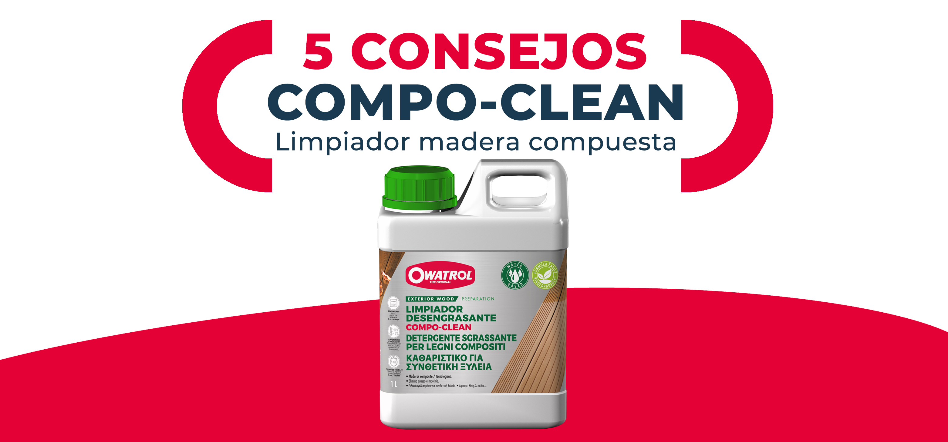 Compo Clean - Limpiador desengrasante para madera composite